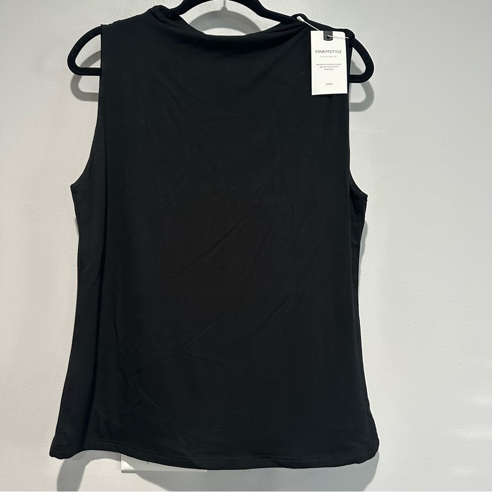 NEW PinkMStyle Black Sleeveless Blouse Top Size XXL